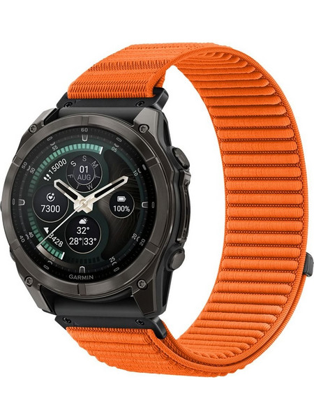 Tech-Protect Nylon Pro Λουράκι Υφασμάτινο Orange (Garmin Fenix 5 / 6 / 6 Pro / 7 / 8 / 8 Pro / 9 / 9 Pro 47mm)