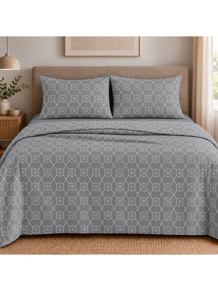 Σεντόνια King Size (ΣΕΤ) 2Χ(2,60Χ2,80)+2Χ(52Χ72) Giulia Grey