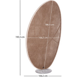 Παραβαν Αλουμινιου Komorabi (L) Sm6180.01 cmρου Σκελετος-Wicker Μπεζ 106,5x4X195,5Υcm - Markt