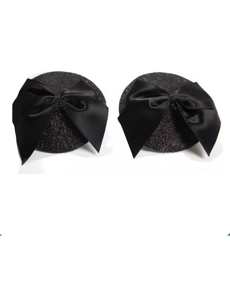 BIJOUX INDISCRETS - BURLESQUE SHINY NIPPLE COVERS WITH BOW