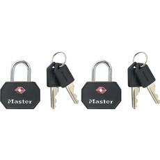 Master Lock Αλουμινένιο Λουκέτο Πέταλο με Κλειδί με Πιστοποίηση TSA 30mm 2τμχ 468100112