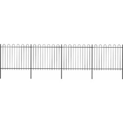 vidaXL Φράχτης Κήπου με Κορυφή από Ατσάλι 671x150cm Μαύρος