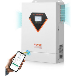 VEVOR Υβριδικός Ηλιακός Inverter, 6000W, All in One Μετατροπέας/Φορτιστής Καθαρού Ημιτόνου, 48V DC σε Μονοφασικό 220/230V AC, με Ενσωματωμένο Ελεγκτή MPPT 120A, για Συστήματα Εκτός Δικτύου, Μπαταρίες