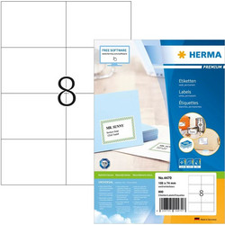 HERMA Premium Labels A4 White 105 x 74 mm Paper 800 pcs