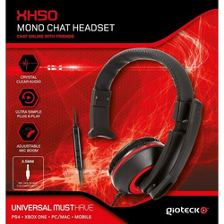 Gioteck XH50 Mono Chat Gaming Headset Over Ear Black Red