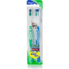 Gum 463 Super Tip Compact Medium Οδοντόβουρτσες 2τμχ Πράσινη Μπλε