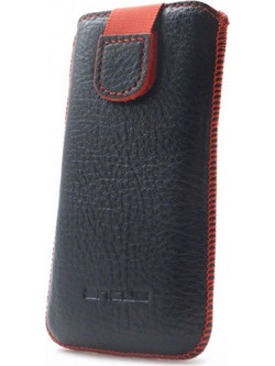 Θήκη Protect Ancus για Apple iPhone SE 5 5S 5C Nokia 105 TA-1174 και Huawei Y360 Δέρμα Μαύρη με Κόκκινη Ραφή