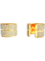 Γυναικείο Βραχιόλι cuff 6cm με 14 σειρές από διαμαντάκια σε Χρυσό χρώμα - OEM