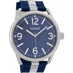 Oozoo Large Timepieces Two Tone Fabric Strap C7051