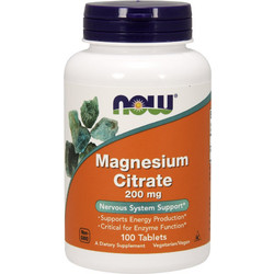 Now Foods Magnesium Citrate 200mg 100 Ταμπλέτες