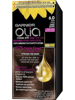 Garnier Olia 6.0 Ξανθό Σκούρο Μόνιμη Βαφή Μαλλιών Χωρίς Αμμωνία 60ml