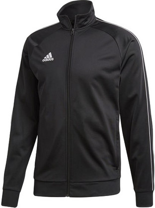 Adidas Core 18 Polyester Ανδρική Ζακέτα Φούτερ με Φερμουάρ Μαύρη CE9053