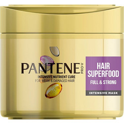 Pantene Pro V Hair Superfood Full & Strong Μάσκα Μαλλιών για Όγκο & Επανόρθωση για Λεπτά Μαλλιά 300ml