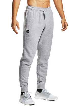 Under Armour Rival Ανδρικό Παντελόνι Φόρμας Fleece με Λάστιχο Γκρι 1357128-011