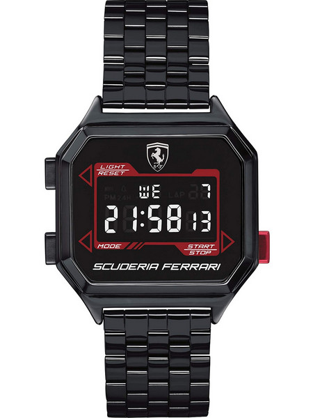 Ferrari Scuderia Digidrive Ψηφιακό Ανδρικό Ρολόι Χρονογράφος με Μαύρο Μεταλλικό Μπρασελέ 0830704