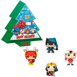 Funko Pocket Pop! DC Super Heroes Happy Holidays Tree 4-Pack