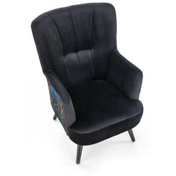 Diommi Πολυθρόνα Βελούδινη Μαύρη Pagoni 60-22636