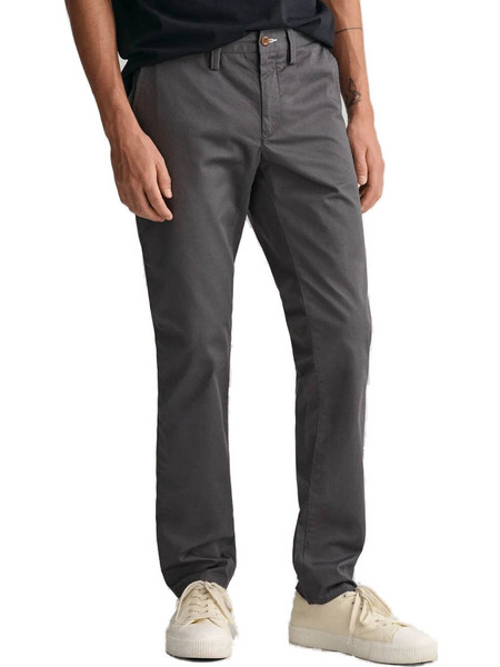 Gant Ανδρικό Παντελόνι Chino Ελαστικό Slim Εφαρμογή Ανθρακί 3G1505221-162