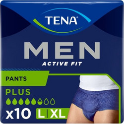 Tena Men Active Fit Pants Plus Large XLarge Πάνες Βρακάκι Ακράτειας 6 Σταγόνες 10τμχ