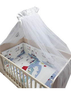 KikkaBoo Nautic Σετ Κούνιας White/Ciel 4τμχ