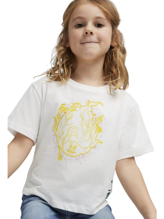 Puma Trolls Graphic Παιδικό T-Shirt Κοντομάνικο Λευκό 624854-02