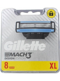 Gillette Mach 3 Design Edition Ανταλλακτικά Ξυραφάκια με 3 Λεπίδες & Λιπαντική Ταινία 8τμχ