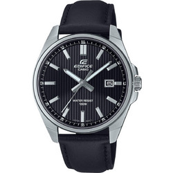Casio Edifice Ανδρικό Ρολόι με Μαύρο Δερμάτινο Λουράκι EFV-150L-1AVUEF