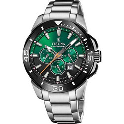 Festina Ανδρικό Ρολόι Χρονογράφος με Ασημί Μεταλλικό Μπρασελέ F20641/B