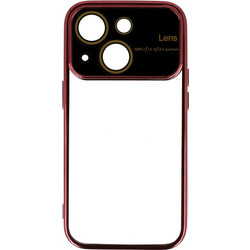 Powertech Electro Lens Back Cover Transparent / Burgundy (iPhone 15)