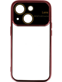 Powertech Electro Lens Back Cover Transparent / Burgundy (iPhone 15)