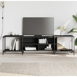 vidaXL Έπιπλο Τηλεόρασης Ξύλινο Μαύρο Μ203xΠ37xΥ50cm 837607