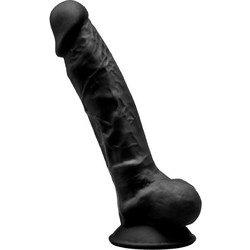 SilexD Dual Density 7" Model 1 Ρεαλιστικό Dildo με Βεντούζα & Όρχεις 17.5cm Μαύρο