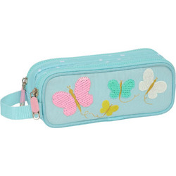 Safta Moos Butterflies Κασετίνα με 2 Θήκες Γαλάζια 842349513