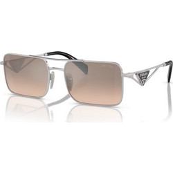 Prada PRA52S 1BC8J1 Γυναικεία Γυαλιά Ηλίου Τετράγωνα Μεταλλικά Ασημί με Καφέ Polarized Φακό