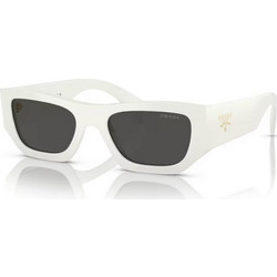 Prada PRA01S 17K08Z Γυαλιά Ηλίου Τετράγωνα Κοκάλινα Λευκά με Μαύρο Polarized Φακό