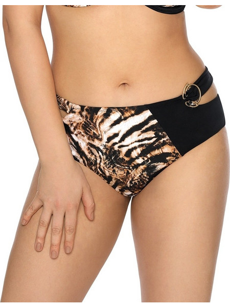 Ava Ψηλόμεσο Bikini Slip Animal Print Μαύρο Καφέ SF150/9