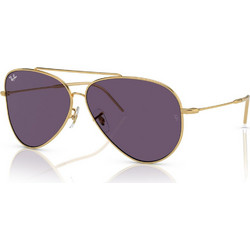 Ray-Ban RB0101S 001/1A Ανδρικά Γυαλιά Ηλίου Aviator Μεταλλικά Χρυσά με Μωβ Polarized Φακό