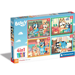 Παιδικό Puzzle Clementoni Super Color 4 in 1 Bluey 12 + 16 + 20 + 24 Κομμάτια