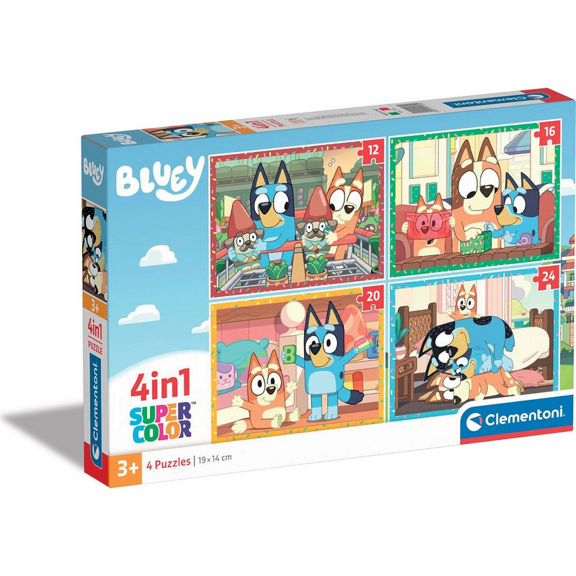 Παιδικό Puzzle Clementoni Super Color 4 in 1 Bluey 12 + 16 + 20 + 24 ...