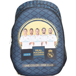 SunCe Real Madrid Σχολική Τσάντα Πλάτης Δημοτικού Μπλε RS1-7892