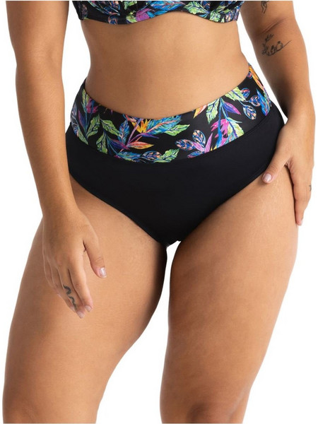 Dorina Ψηλόμεσο Bikini Slip Floral Μαύρο Πολύχρωμο FXHI0017MI010-BK0072