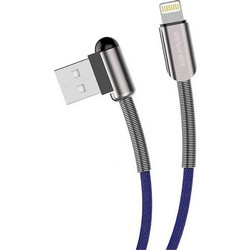 Awei Angle 90° Braided USB-A to Lightning Cable 2m Blue 888179
