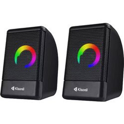 Kisonli L-8080 Ηχεία Υπολογιστή 2.0 3W με RGB Φωτισμό Black