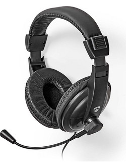 Nedis CHST210BK Over Ear Ακουστικά Υπολογιστή με Μικρόφωνο & 3.5mm Jack