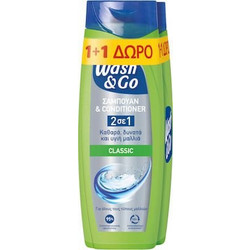 Wash & Go Classic Φυτικό Σαμπουάν για Επανόρθωση 2x360ml