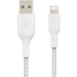 Belkin Braided USB-A to Lightning Cable 0.15m White CAA002BT0MWH