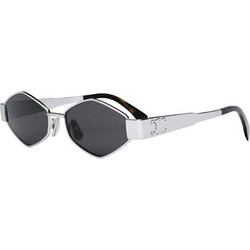 Celine CL40254U 16A Ανδρικά Γυαλιά Ηλίου Πολυγωνικά Μεταλλικά Ασημί με Μαύρο Φακό