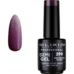 Elixir Semigel 299 Dark Orchid Glitter Ημιμόνιμο Βερνίκι Νυχιών 15ml