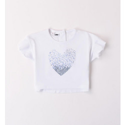 iDo Παιδικό Crop Top Κοντομάνικο Λευκό 48740-0113