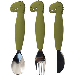 Trixie Mr. Dino Σετ Βρεφικά Μαχαιροπίρουνα 12m+ Πράσινα 3τμχ
